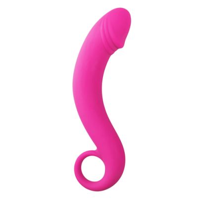 Roze siliconen prostaat dildo 17,5 cm
